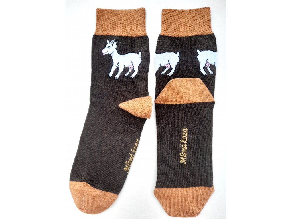 Dámské ponožky Mlsná koza tmavě hnědé 36-38 a 39-42