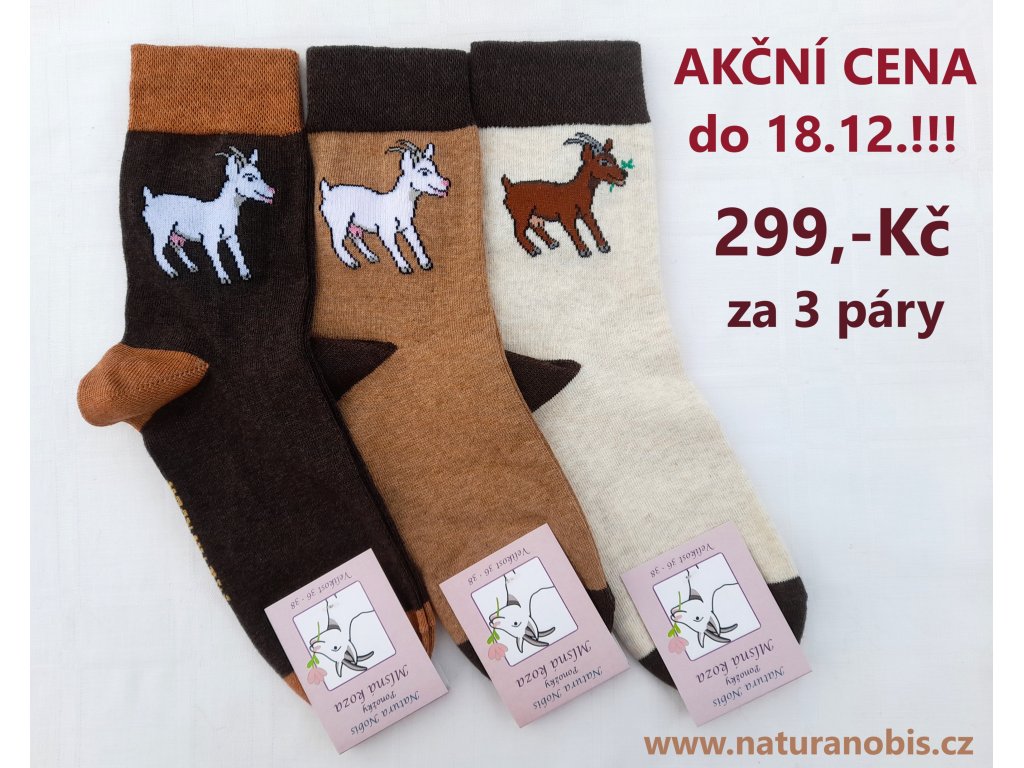 Dámské ponožky Mlsná koza zvýhodněné trojbalení vel. 36-38 a 39-42