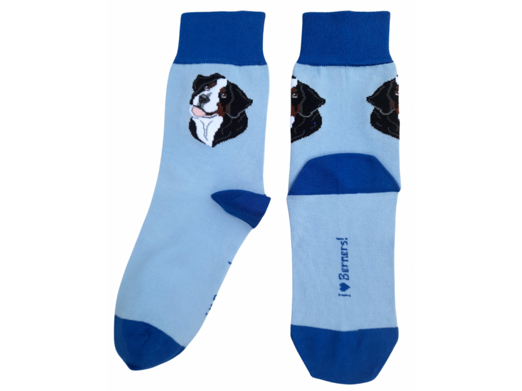 Ponožky I love Berners! - modré (vel.36-38 a 39-42)