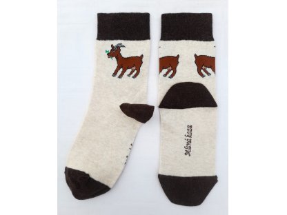Dámské ponožky Mlsná koza světle béžové 36-38 a 39-42