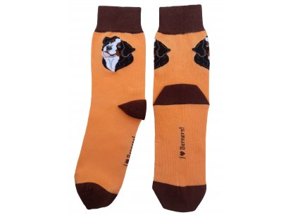 Ponožky I love Berners! - meruňkové vel. 36-38 a 39-42