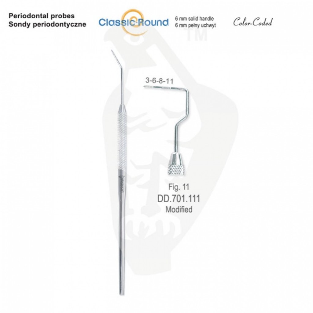 CLASSIC - ROUND sonda periodontická zabarvená fig.11 DD.701.111 upravená