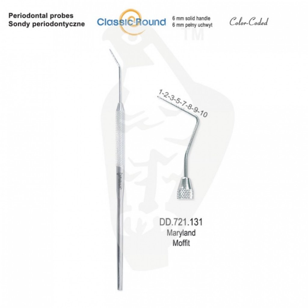 CLASSIC - ROUND sonda periodontická zabarvená Maryland Moffit  DD.721.131