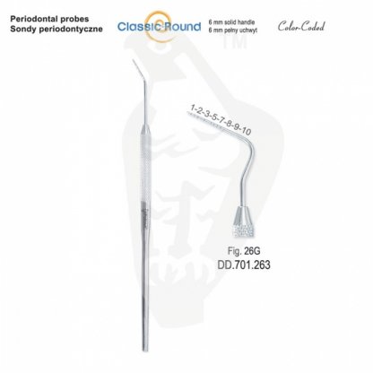 CLASSIC - ROUND sonda periodontická zabarvená fig.26G DD.701.263