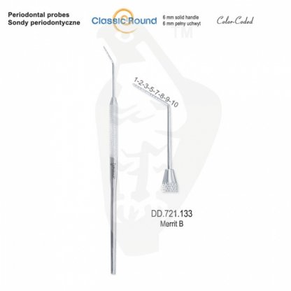 CLASSIC - ROUND sonda periodontická zabarvená MERRIT B   DD.721.133