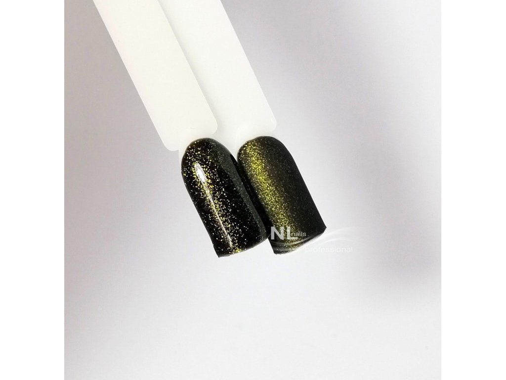 UV, LED barevný gel GLITTER BLACK PERIDOT