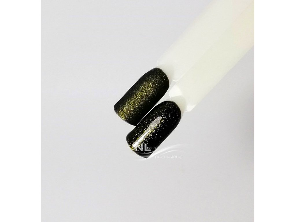 UV, LED barevný gel GLITTER BLACK PERIDOT