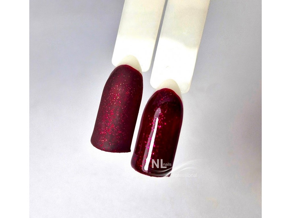 UV, LED barevný gel GLITTER DARK RED WINE