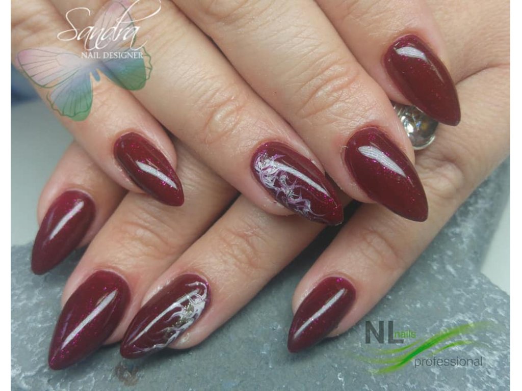 UV, LED barevný gel GLITTER DARK RED WINE