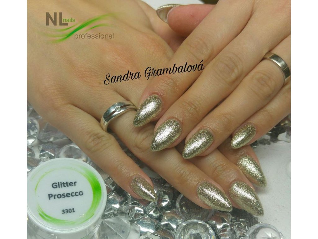 UV, LED barevný gel GLITTER PROSECCO