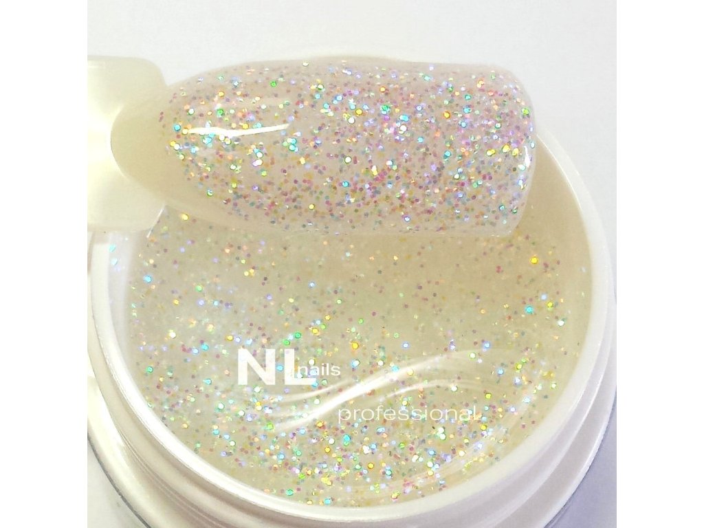 UV, LED barevný gel GLITTER RAINBOW