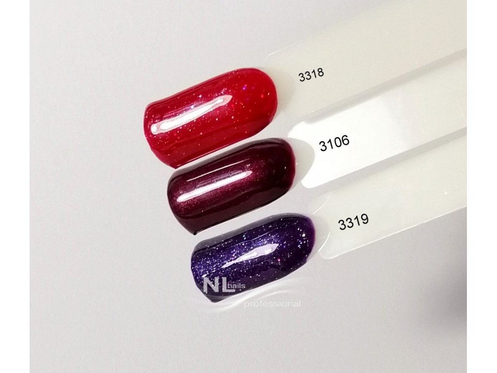 UV, LED barevný gel GLITTER RED RAINBOW