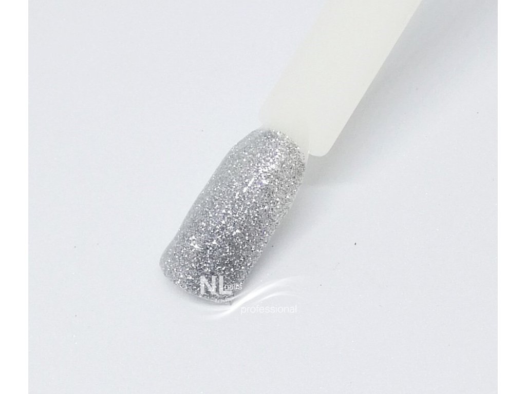 UV, LED barevný gel GLITTER SILVER