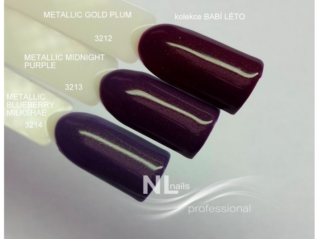 UV, LED metalický barevný gel METALLIC MIDNIGHT PURPLE