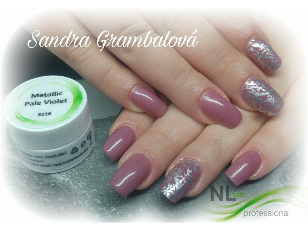 UV, LED metalický barevný gel METALLIC PALE VIOLET