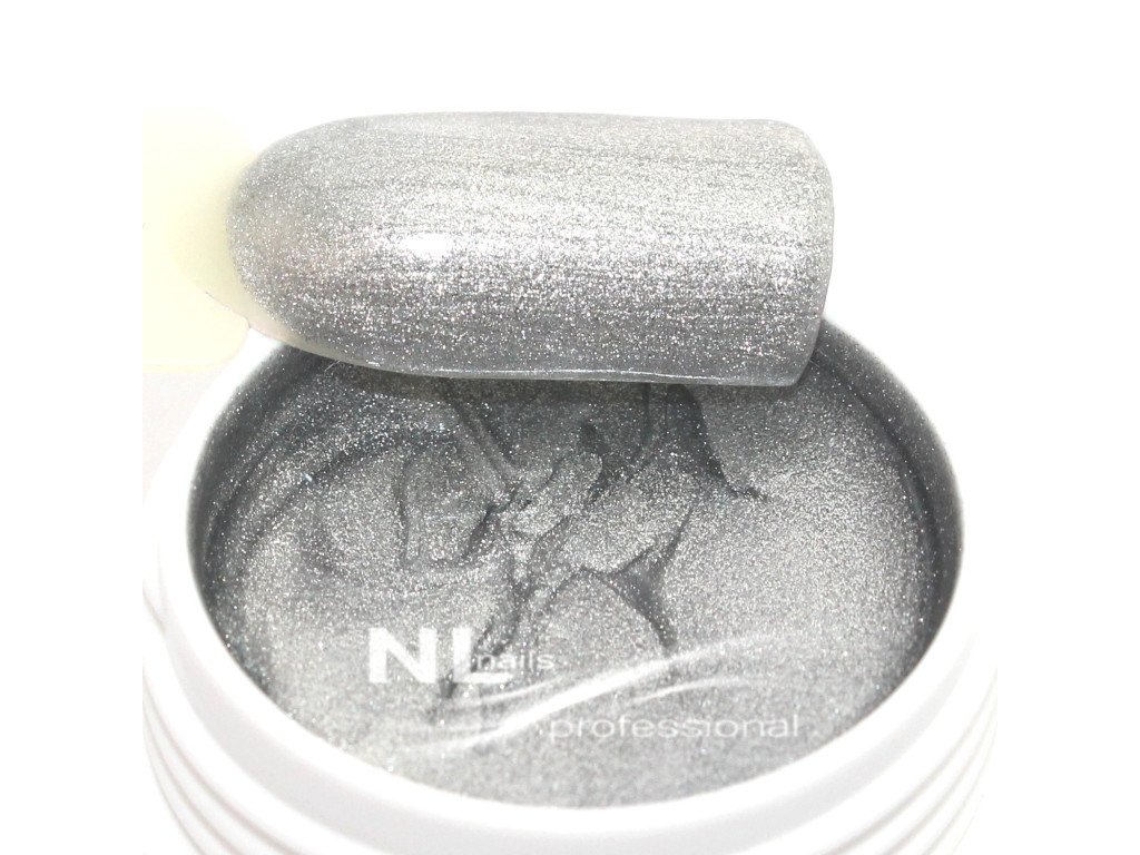 UV, LED metalický barevný gel METALLIC SILVER