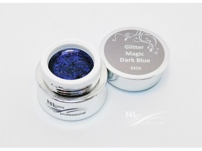 UV, LED barevný gel GLITTER MAGIC DARK BLUE 5ml