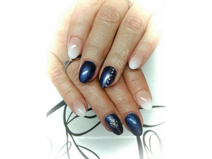 UV, LED barevný gel GLITTER MAGIC DARK BLUE