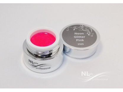 UV, LED barevný gel NEON GLITTER PINK 5ml 2