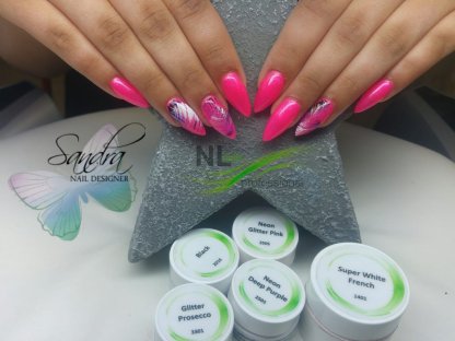 UV, LED barevný gel NEON GLITTER PINK