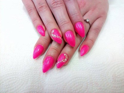 UV, LED barevný gel NEON GLITTER PINK