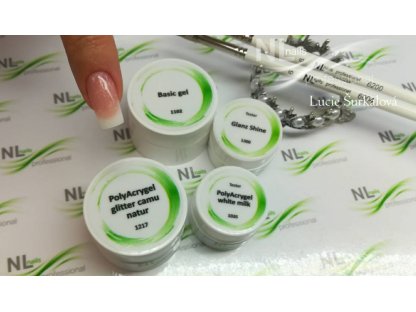 UV, LED gel PolyAcrygel glitter camu natur