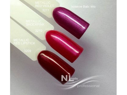 UV, LED metalický barevný gel METALLIC RED LIPSTICK 5ml 2