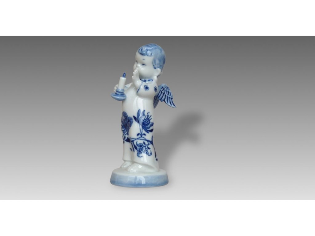 Cibulák Anjelik so sviečkou 15cm Originálny Český Porcelán Dubí 