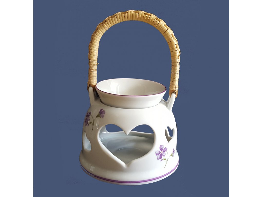 Aróma lampička 10cm FIALKY Český porcelán Dubí