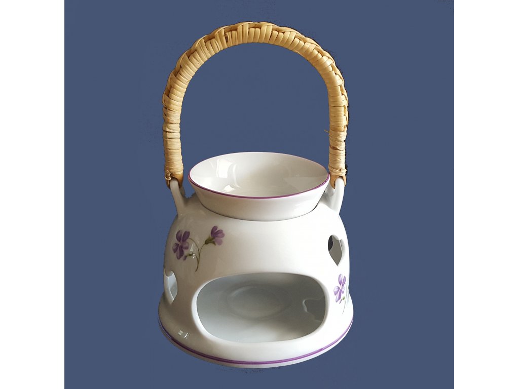 Aróma lampička 10cm FIALKY Český porcelán Dubí