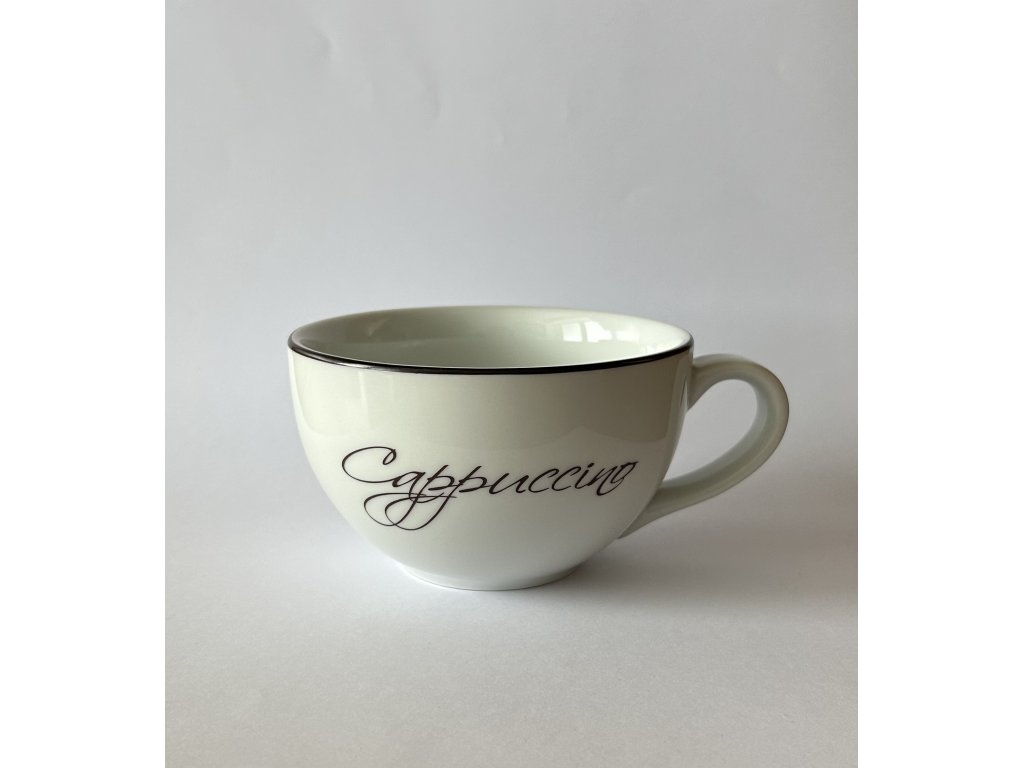 Cappuccino šálek Sonne hnědý nápis 0,28 L
