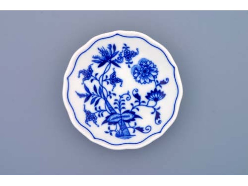 Český porcelán, Cibulák podšálek A 11 cm, originální cibulákový porcelán Dubí, cibulový vzor,
