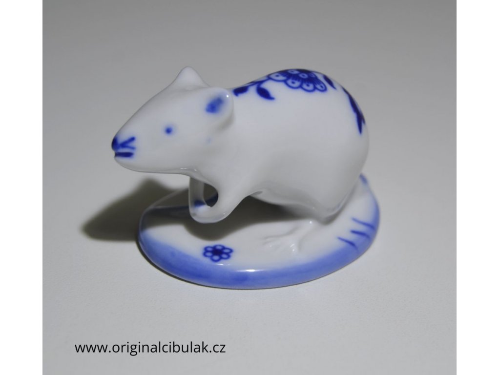 Zwiebelmuster Weiße Maus 7 cm original tschechisches Porzellan Dubí DUX