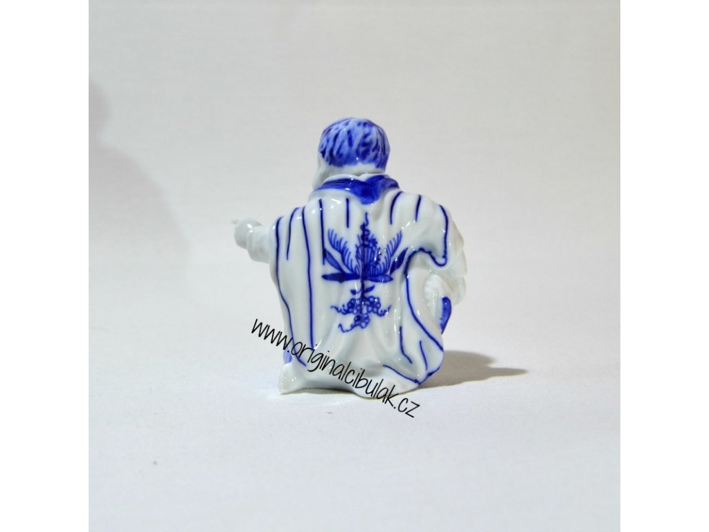 Cibulák Chlapec s ovečkou 7,2 cm originální cibulákový porcelán Dubí, cibulový vzor,