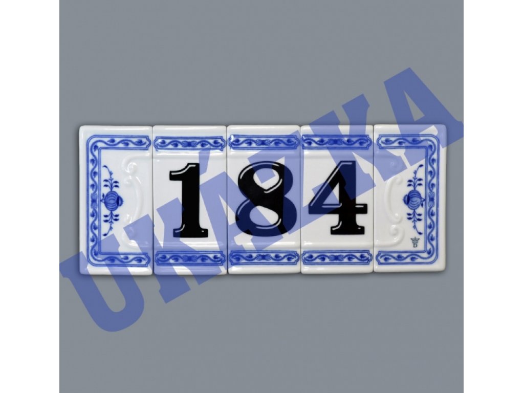 Číslo na dom 11cm cibulový porcelán originálny cibulák Dubí