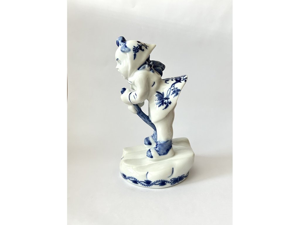 Cibulák  Děvčátko na lyžích 16cm Originál Český porcelán Dubí 