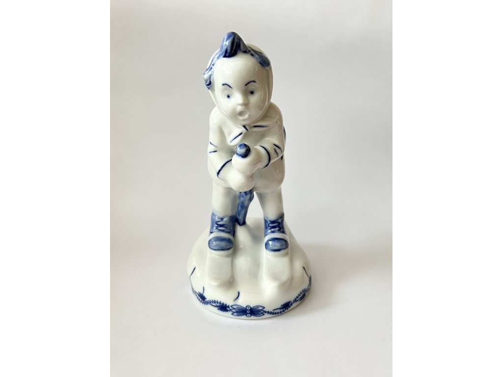 Cibulák  Děvčátko na lyžích 16cm Originál Český porcelán Dubí 
