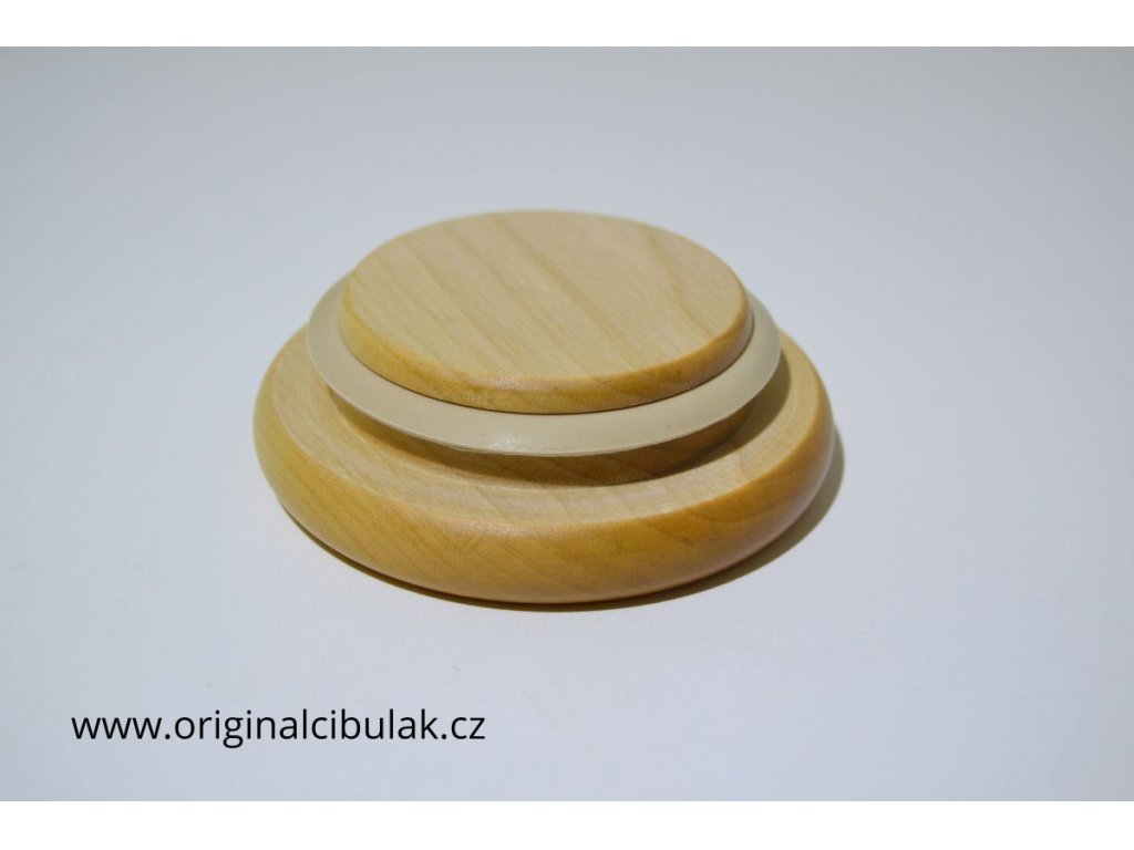 Cibulák dóza Baňák s dreveným viečkom bez nápisu 10 cm originálny cibulák český porcelán Dubí
