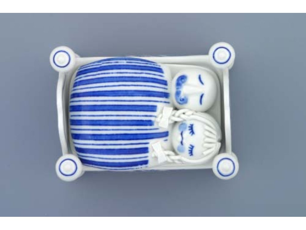 Zwiebelmuster Bonbonglas Krippe 12 x 9 cm 540g Original Bohemia Porzellan Dubi Karlsbader 