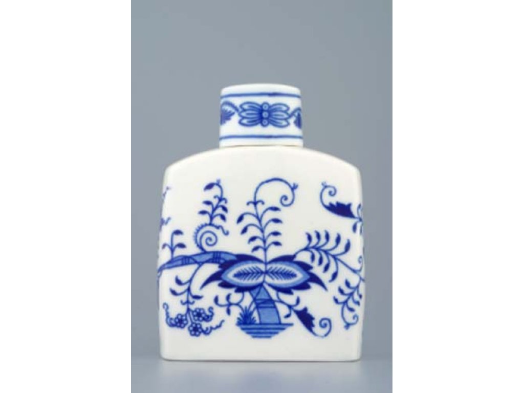 Zwiebelmuster Tea Box with Cover 12cm, Original Bohemia Porcelain aus Dubi