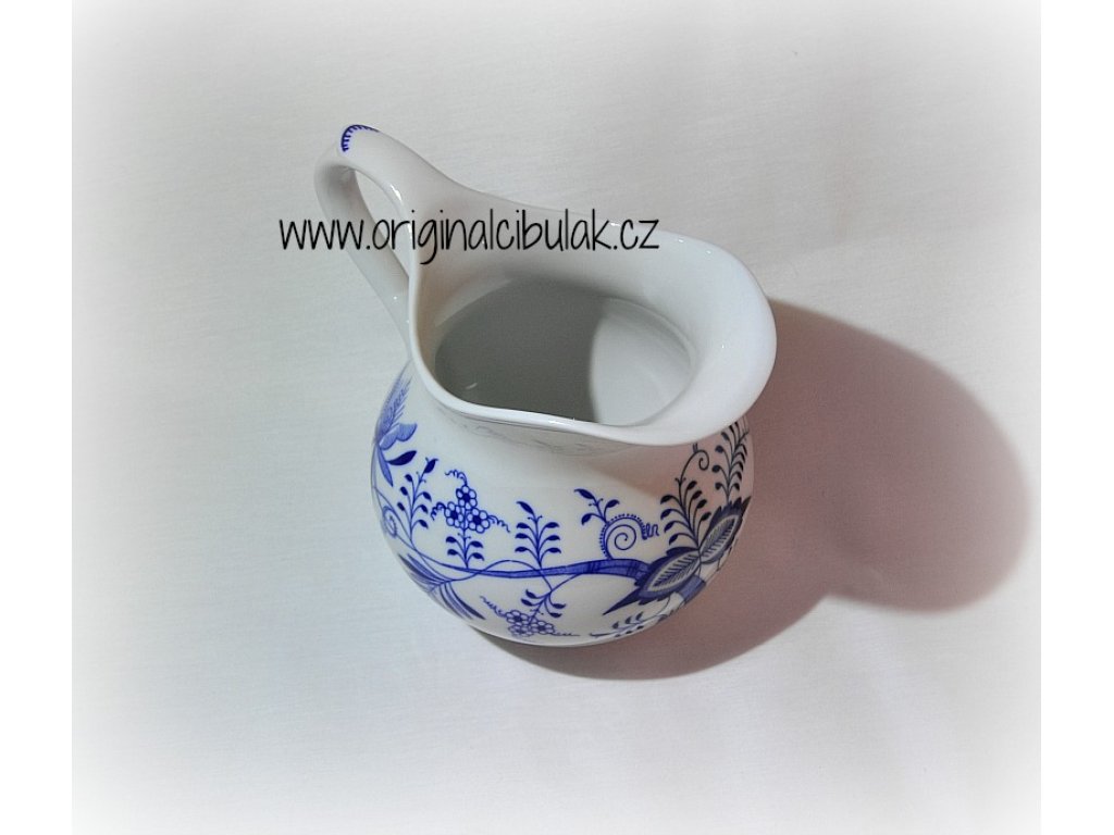 Cibulák džbán baňatý 1,10 l, originální cibulákový porcelán Dubí, cibulový vzor,