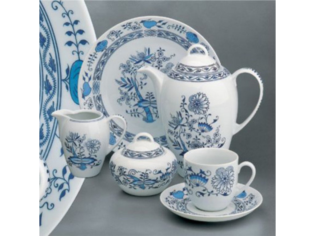 Šálka a podšálka  čaj nízka155 ml Henriette 1 ks  Thun  cibulákový porcelán Nová Role