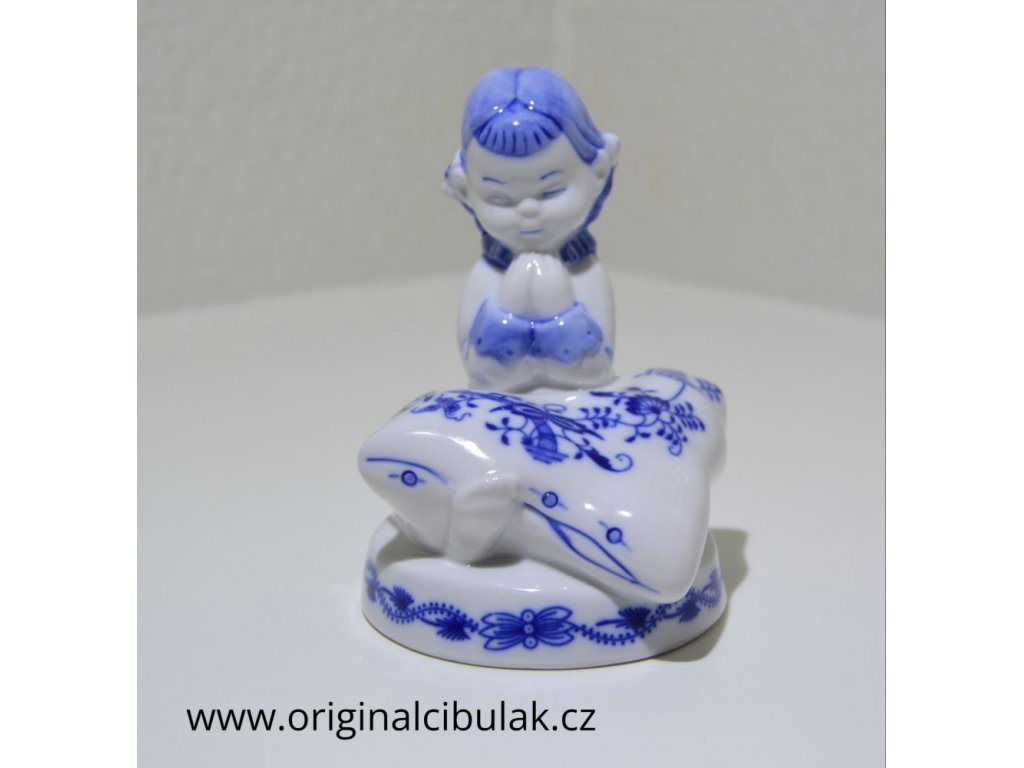 Cibulák Dievčatko v perinke 12 cm  originálny cibulákový porcelán Dubí Royal DUX