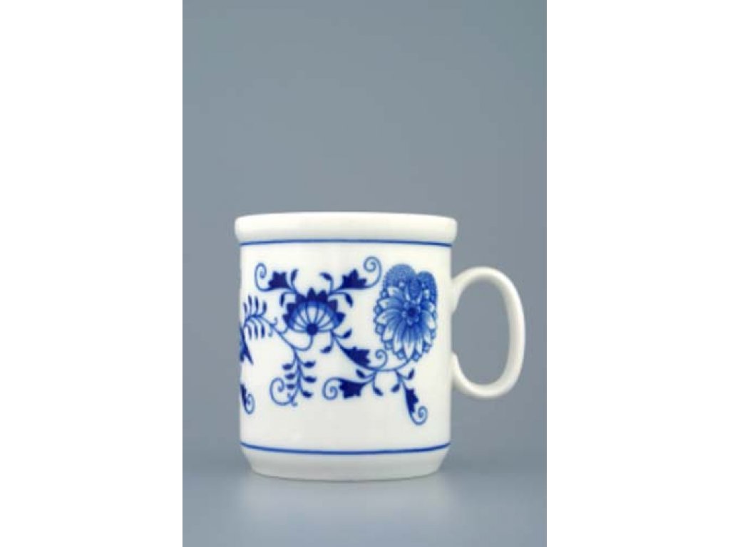 Cibulák hrnek Henry M Akce - 50% 0,27 l bez vnitřní linky originální cibulákový porcelán Dubí, cibulový vzor, 2.jakost