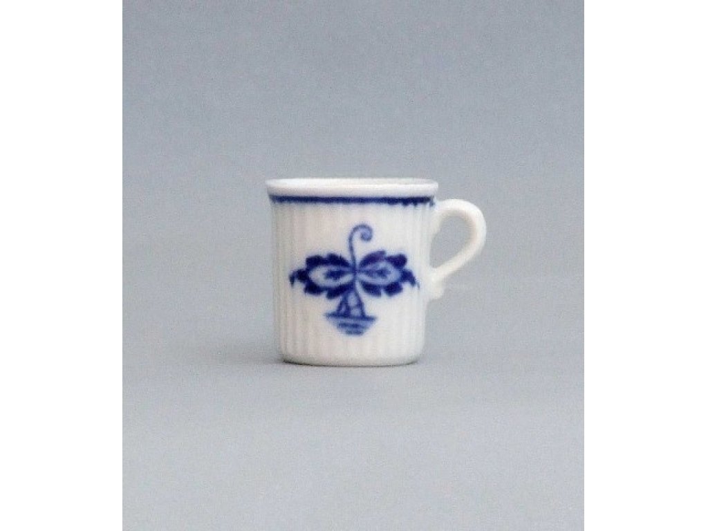 Cibulák Hrnek mini Mozart  0,009 l originální cibulákový porcelán Dubí, cibulový vzor,