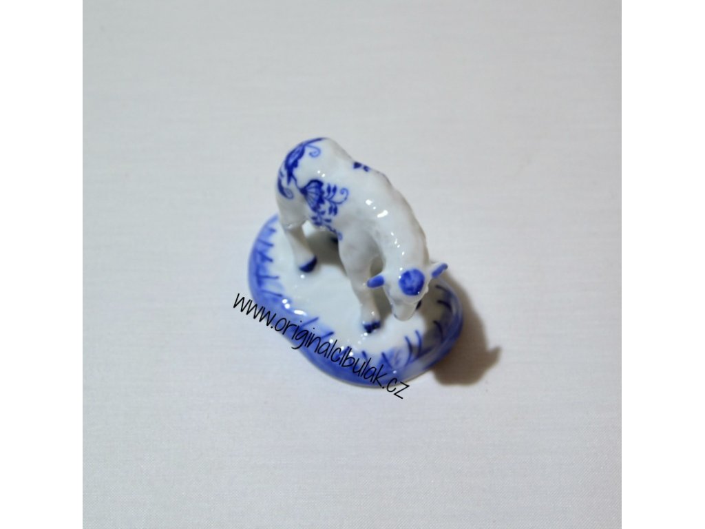 Cibulák Jehně s hlavou dolů 6 cm originální cibulákový porcelán Dubí, cibulový vzor,