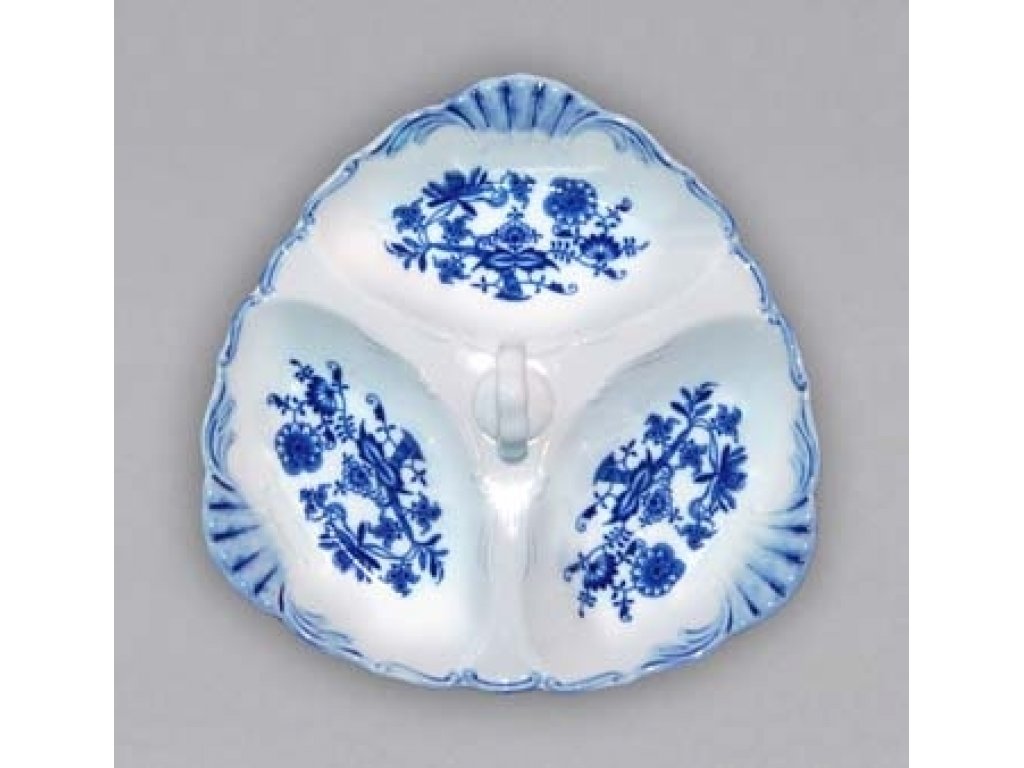 Cibulák kabaret trojdielny Aida 26 cm cibulový porcelán originálny cibulák Dubí