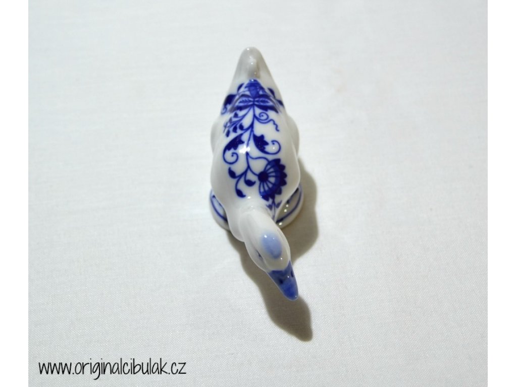 Cibulák Kachna 9,5 cm originální cibulákový porcelán Dubí, cibulový vzor,