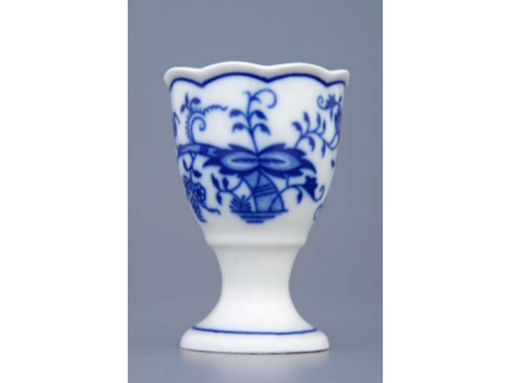Zwiebelmuster Eierbecher ohne Standfuss 7,5 cm Original Bohemia Porzellan aus Dubi