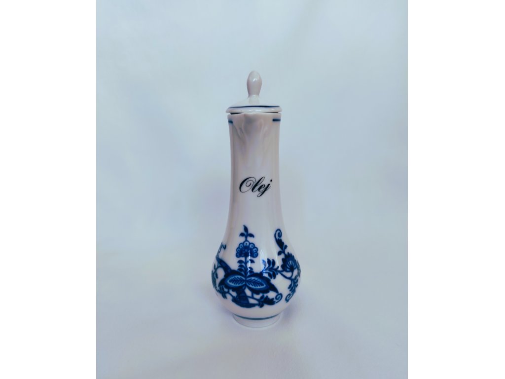 Cibulák karafa s vekom Olej 0,14 l originálny český porcelán Dubí